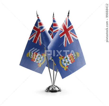 Small national flags of the Cayman Islands on a white background 99888412
