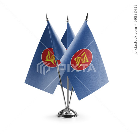 Small national flags of the ASEAN on a white background 99888415