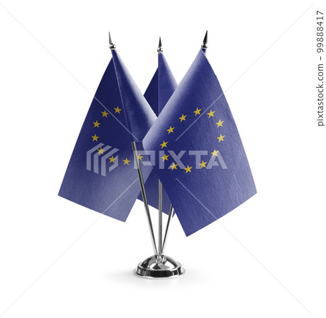 Small national flags of the European Union on a white background 99888417