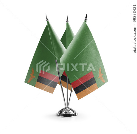Small national flags of the Zambia on a white background Small national flags of the Zambia on a white background 99888421