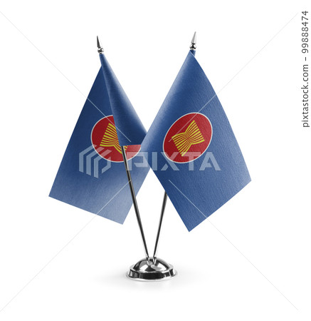 Small national flags of the ASEAN on a white background 99888474
