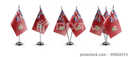 Small national flags of the Bermuda on a white background 99888553