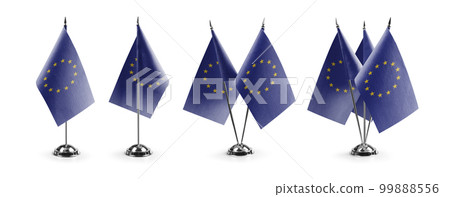 Small national flags of the European Union on a white background 99888556