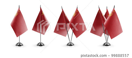 Small national flags of the USSR on a white background Small national flags of the USSR on a white background 99888557