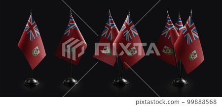 Small national flags of the Bermuda on a black background Small national flags of the Bermuda on a black background 99888568