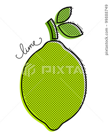 Stylized lemon with a point texture. Pop-art style vector illustration. 99888749