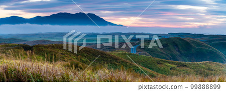 Daikanbo Dawn Panorama [Aso City, Kumamoto Prefecture] 99888899