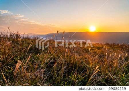 大觀峰的夕陽和紅葉[熊本縣阿蘇市] 99889239