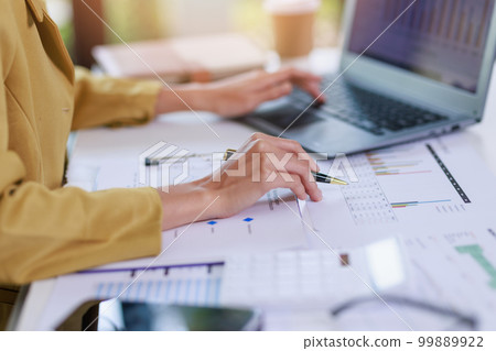 Concept of business office woman working, Close up 99889922
