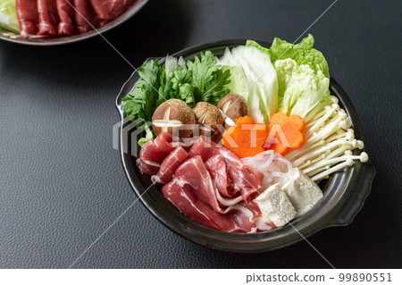 Botan nabe to eat on a kaiseki stove Botan nabe to eat on a kaiseki stove 99890551