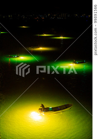Tokushima _ Spectacular view of glass eel fishing in the Yoshino River 99891566
