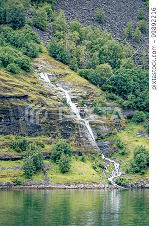 Beautiful view of Flam Fjord from a cruise boat trip Beautiful view of Flam Fjord from a cruise boat trip 99892216