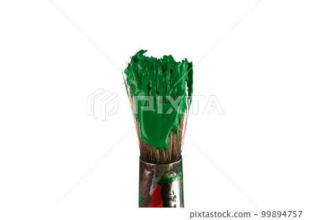 Brush with green paint 99894757