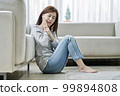 Toothache, pain, young woman, home, housing, young woman, Korean 99894808