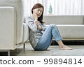 Toothache, pain, young woman, home, housing, young woman, Korean 99894814