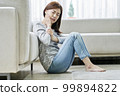 Toothache, pain, young woman, home, housing, young woman, Korean 99894822