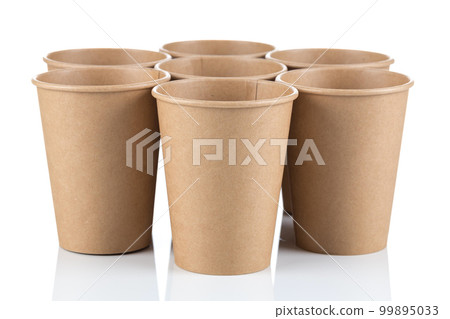 Empty Paper cups background Empty Paper cups background 99895033
