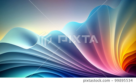 Generative AI. Clean and Serene Sky with Light Fabric and Wavy 99895534