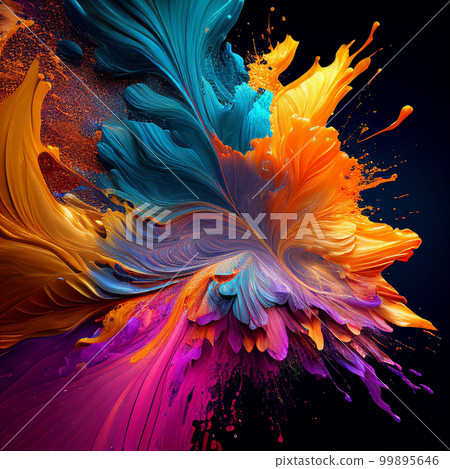 illustration background abstract color splash of paints .Generative AI illustration background abstract color splash of paints .Generative AI 99895646