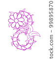 Number 8 decorated doodle pattern. Happy International Womens Day. 99895870