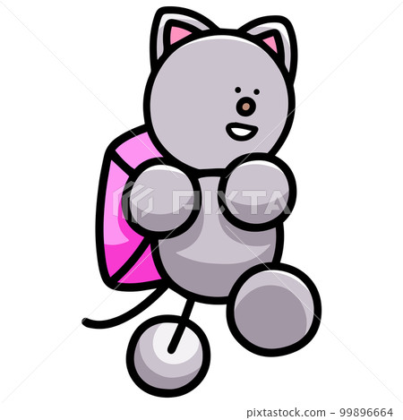 Nyanmaru背著背包走路的插圖2 Cat 99896664