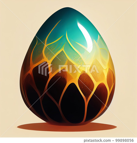 Fairy magic dragon egg. Dragon fairy egg with a glossy scaly shell. AI-generated Fairy magic dragon egg. Dragon fairy egg with a glossy scaly shell. AI-generated 99898056
