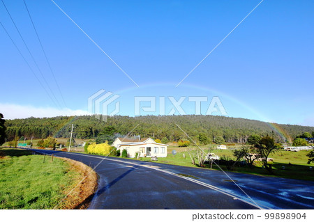 澳大利亞塔斯馬尼亞風景優美的鄉村露營地 澳大利亞塔斯馬尼亞風景優美的鄉村露營地 99898904