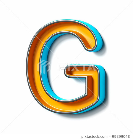 Orange blue thin metal font Letter G 3D Orange blue thin metal font Letter G 3D 99899048