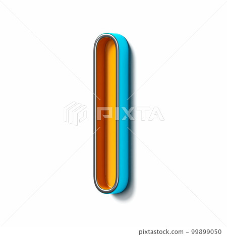 Orange blue thin metal font Letter I 3D 99899050