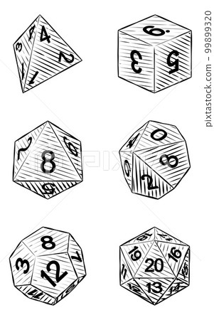 Game Dice Illustration Roleplaying Board Game Set Game Dice Illustration Roleplaying Board Game Set 99899320