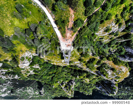 Aerial view of the Belvedere Parco Valentino, Piani dei Resinelli, near the Lecco mountain in Como Aerial view of the Belvedere Parco Valentino, Piani dei Resinelli, near the Lecco mountain in Como 99900548