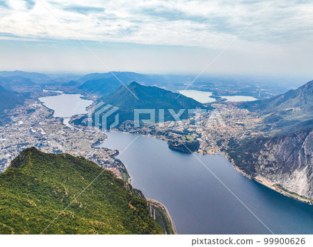 Aerial view of the Belvedere Parco Valentino, Piani dei Resinelli, near the Lecco mountain in Como Aerial view of the Belvedere Parco Valentino, Piani dei Resinelli, near the Lecco mountain in Como 99900626