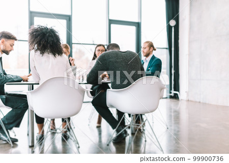 Team of people work together in office. Concept of teamwork and partnership 99900736