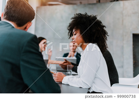 Team of people work together in office. Concept of teamwork and partnership 99900738