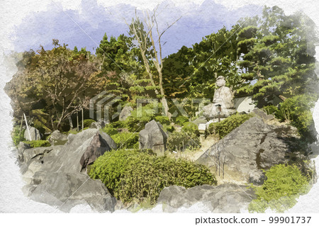 水彩風格的 Taimadera Okuin Pure Land Garden 奈良縣葛城 99901737