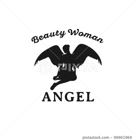 Silhouette of Beauty Woman Angel Logo design Silhouette of Beauty Woman Angel Logo design 99901969