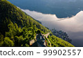 Hallstatt aerial view from Skywalk platform. Amazing view. Skywalk World Heritage View 99902557