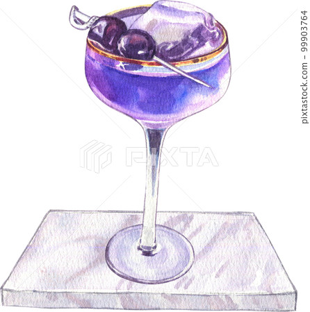 Blue and purple drink watercolor,summer drink,png element Blue and purple drink watercolor,summer drink,png element 99903764