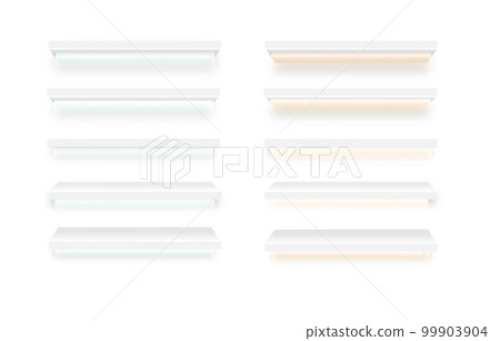 Blank retail showcase empty store shelves supermarket shelf template. Vector Blank retail showcase empty store shelves supermarket shelf template. Vector 99903904