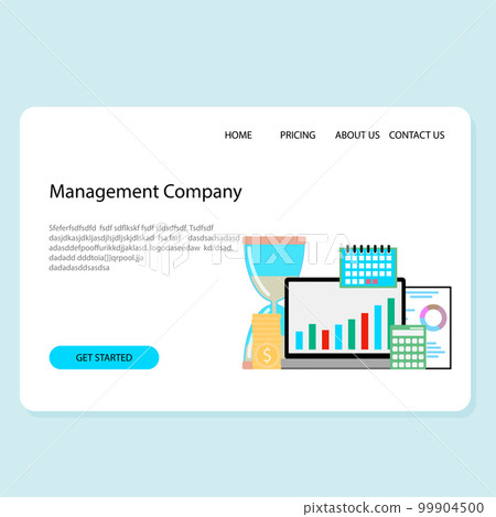 Management company service landing page, time chart and accounting 99904500