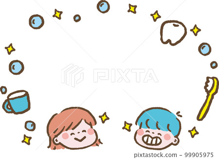 刷牙和閃亮牙齒的兒童框架 99905975