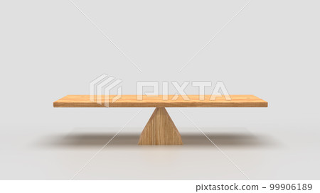 3D illustration of a balanced seesaw 99906189