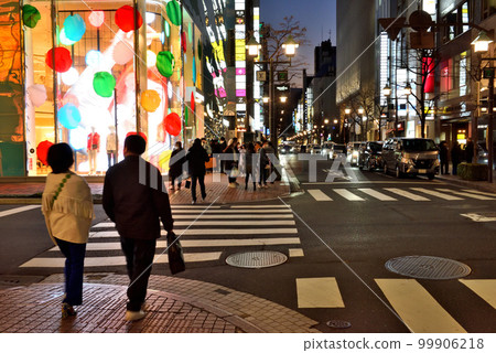 Ginza Namiki Street at night Ginza Namiki Street at night 99906218