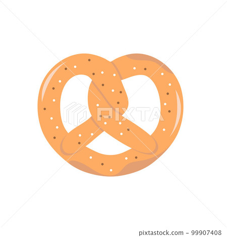 Pretzel, delicious pastries on a white background. Traditional German bread with salt Pretzel, delicious pastries on a white background. Traditional German bread with salt 99907408