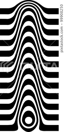 Liquified letter I, 3d striped sign, optical illusion font for opart style logo and monogram. Vector typographic design Liquified letter I, 3d striped sign, optical illusion font for opart style logo and monogram. Vector typographic design 99908250