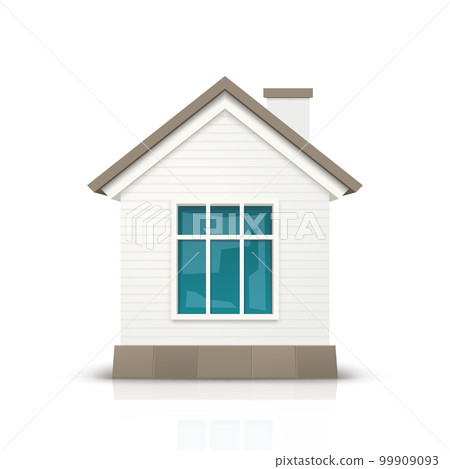 realistic small house front view on white 99909093