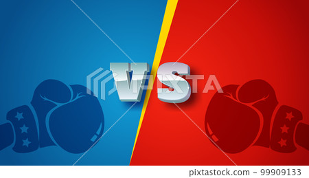 Vector illustration of a metallic vs letters and two boxing gloves on bright background. Letters VS from metal on bright background. Versus. Vector illustration of a metallic vs letters and two boxing gloves on bright background. Letters VS from metal on bright background. Versus. 99909133