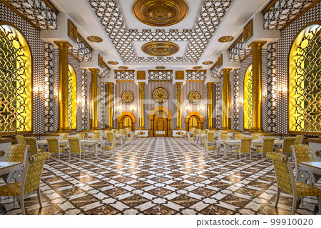3D rendering of the hall in a classic style. Classic interior 99910020