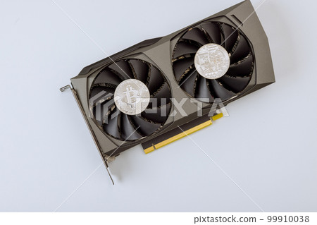 Use graphic video card on computer in order to mine crypto currency of Bitcoin virtual money 99910038
