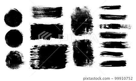 Black brush stroke set. Collection of painted grunge stripes. Black brush stroke set. Collection of painted grunge stripes. 99910752